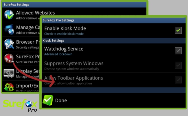 SureFox Pro Settings SureFox Pro Settings