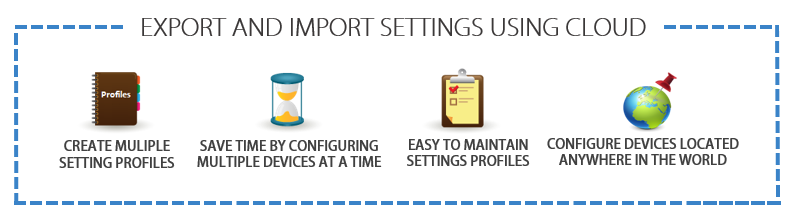 cloud import or export settings cloud import or export settings