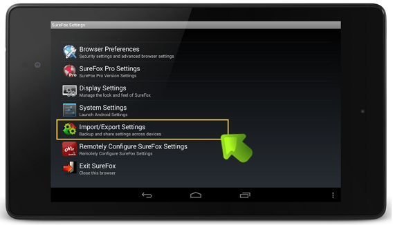 surefox_menu_screenshot surefox_menu_screenshot
