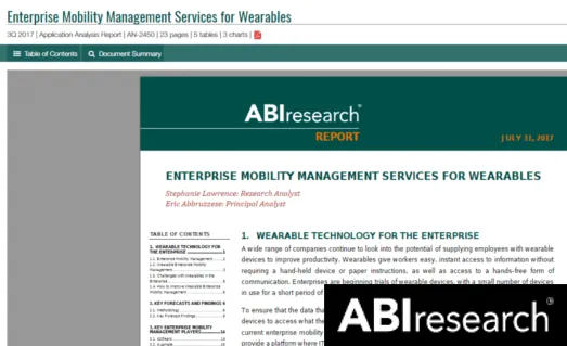 42Gears mentioned in ABI Research's Enterprise Mobility Management Services For Wearables Report (July, 2017) 42Gears mentioned in ABI Research's Enterprise Mobility Management Services For Wearables Report (July, 2017)