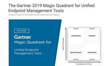 The Gartner 2019 Magic Quadrant for Unified Endpoint Management Tools The Gartner 2019 Magic Quadrant for Unified Endpoint Management Tools