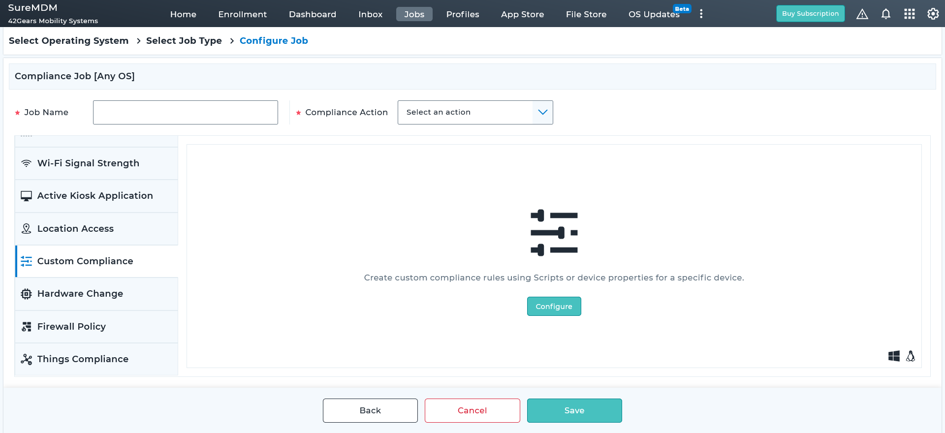 Evaluating for device compliance with Custom Device Properties in the SureMDM web console.