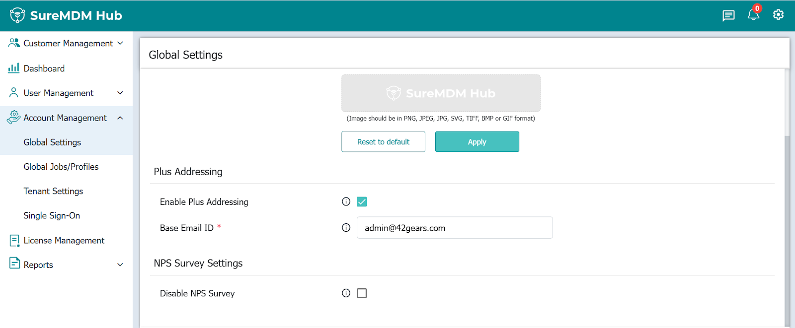 Plus addressing SureMDM Hub console