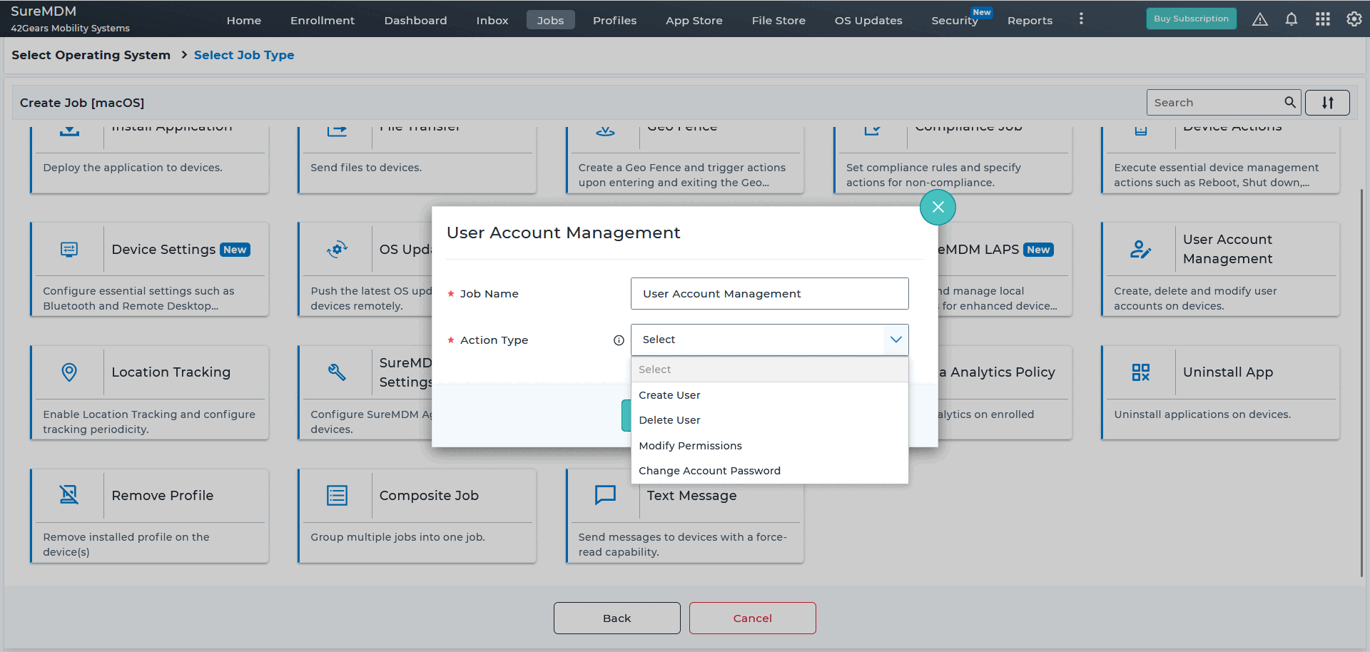 macOS user account management