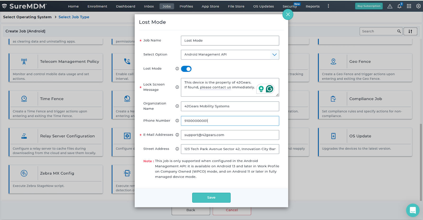 Lost Mode for Android devices_Android Management API