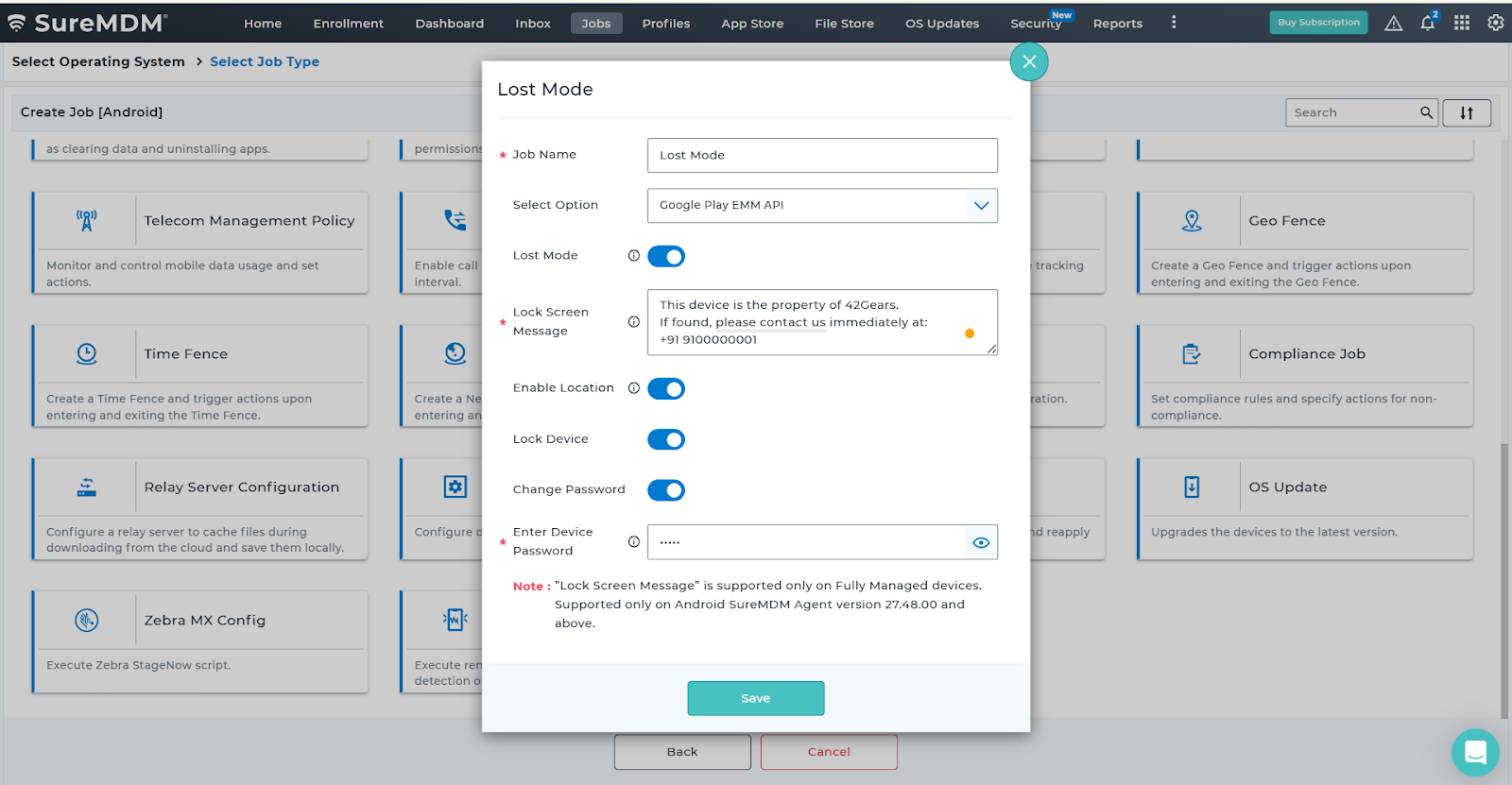 Lost Mode for Android devices_Google Play EMM API