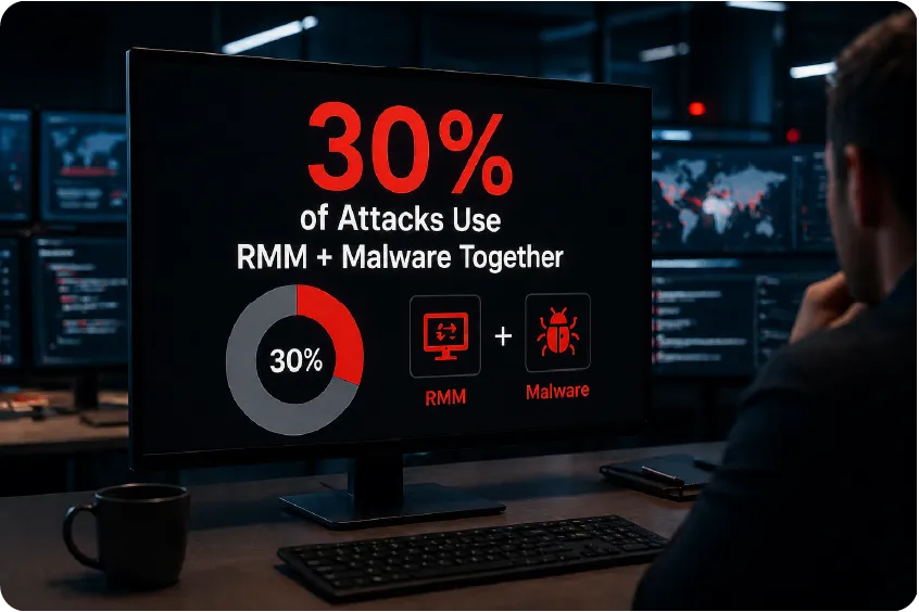 30% of Attacks Use RMM + Malware Together