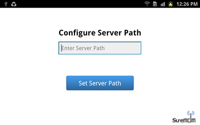 Enter your SureMDM Server Path SureMDM Server Path screen