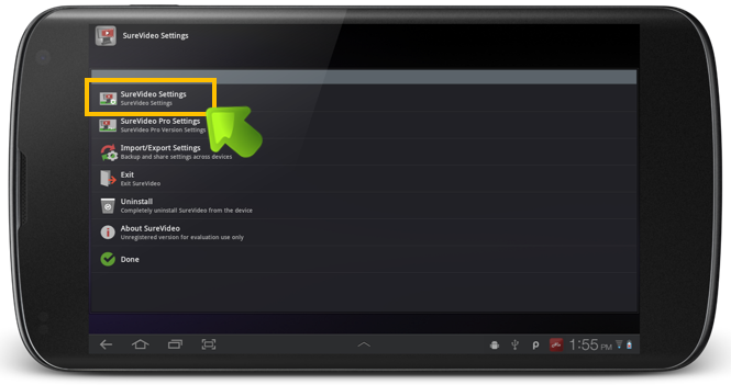 surevideo_settings surevideo_settings