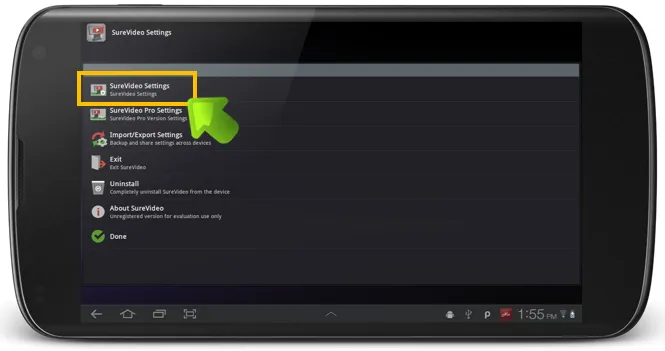 surevideo_settings surevideo_settings