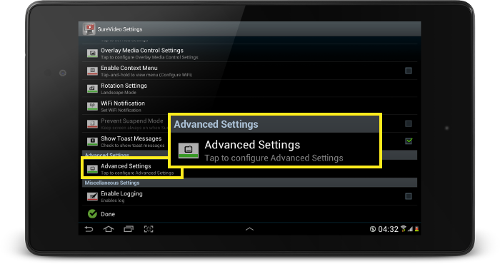 advance settings advance settings