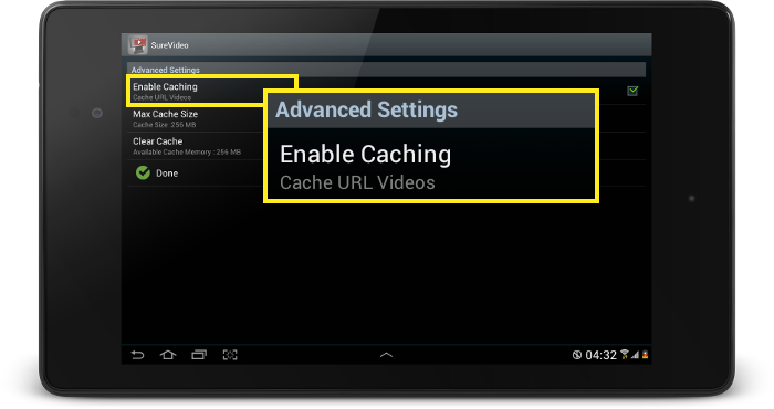 enable video caching enable video caching