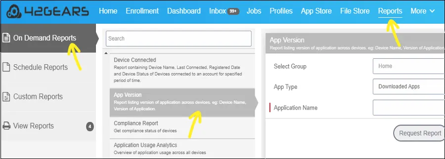 Select App Version Report