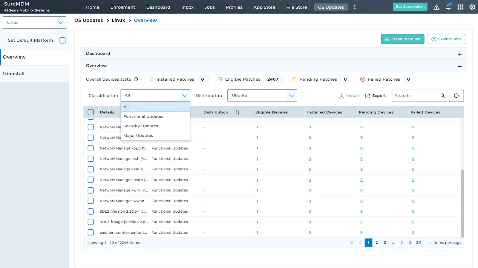 Linux Patch Management Overview - Available Linux patches and an overview of device details