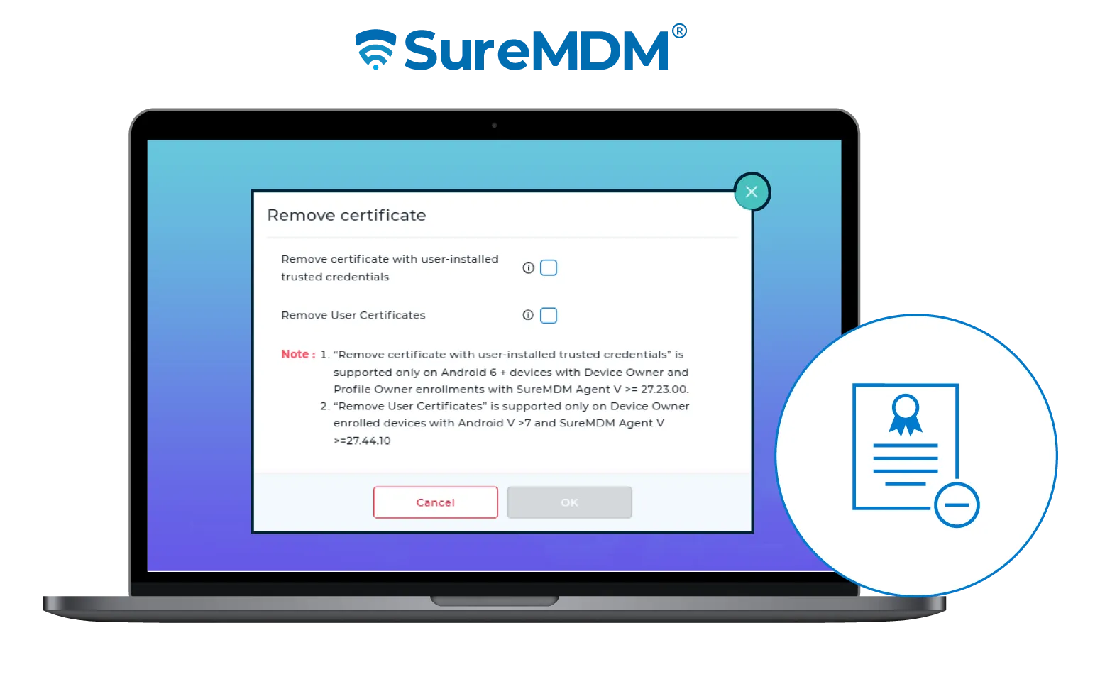 Delete User Certificates Using Scripts or Profiles