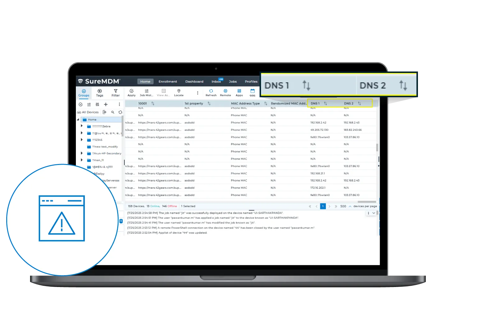Fetch Device DNS Values
