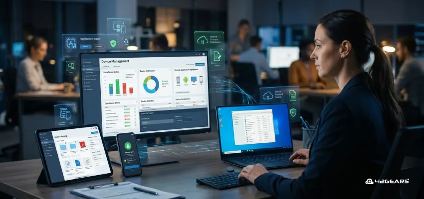 Manage Apps and corporate files in manufacturing