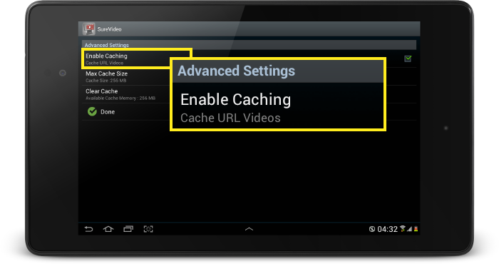 enable video caching