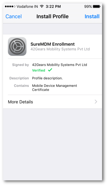 SureMDM - Profile Installed