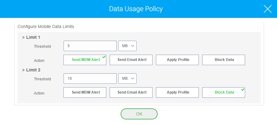 Mobile Data Usage Screenshot