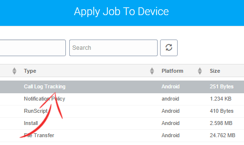 SureMDM - Apply Call Log Job to the Android device