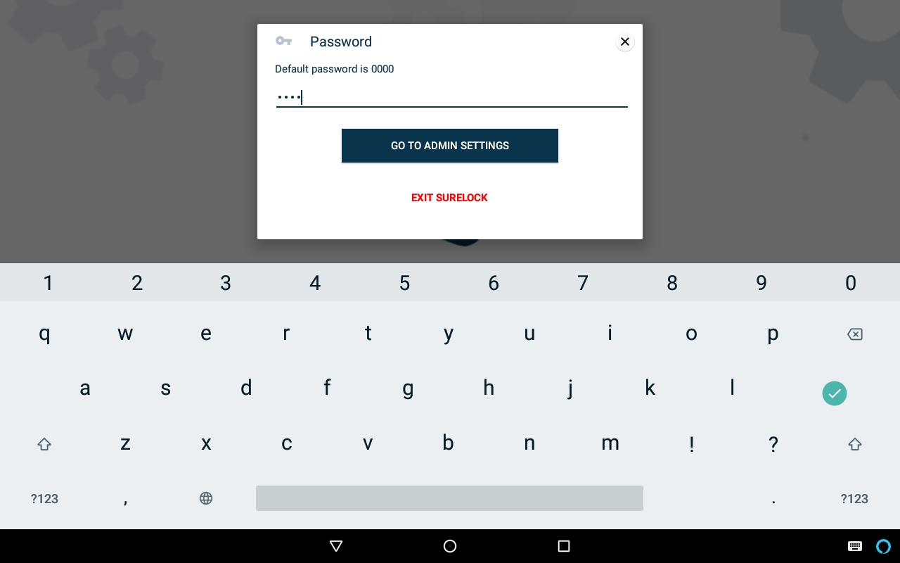 SureLock Login prompt