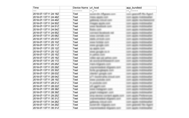 Network Traffic Analytics for iOS - Sample report