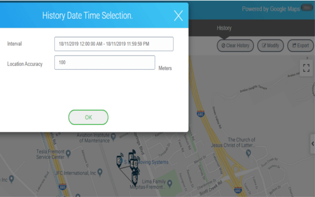 Export Location Tracking Data using SureMDM_history date time selection