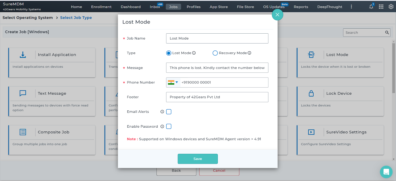 Enabling Lost Mode for Windows devices in SureMDM