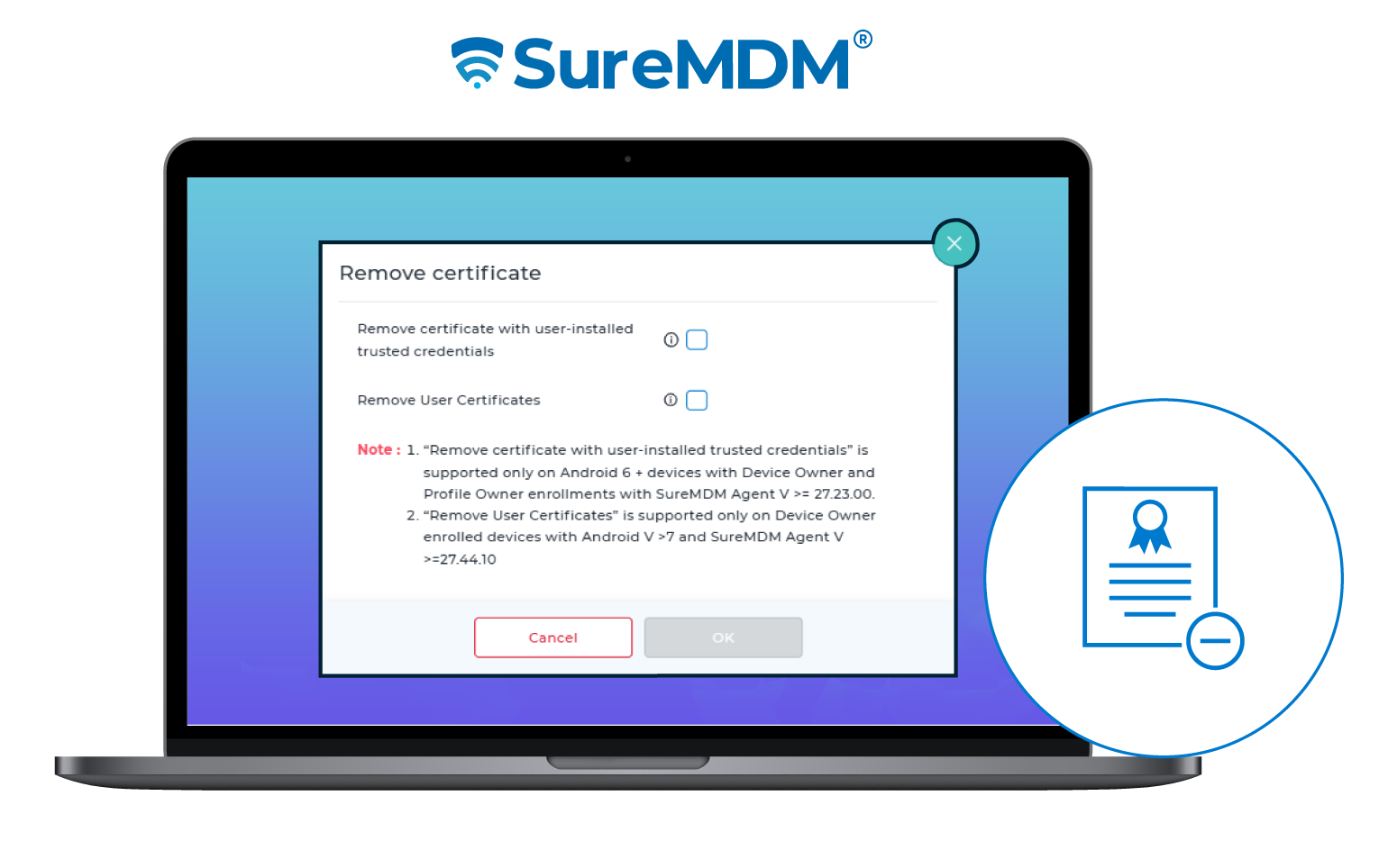 Delete User Certificates Using Scripts or Profiles
