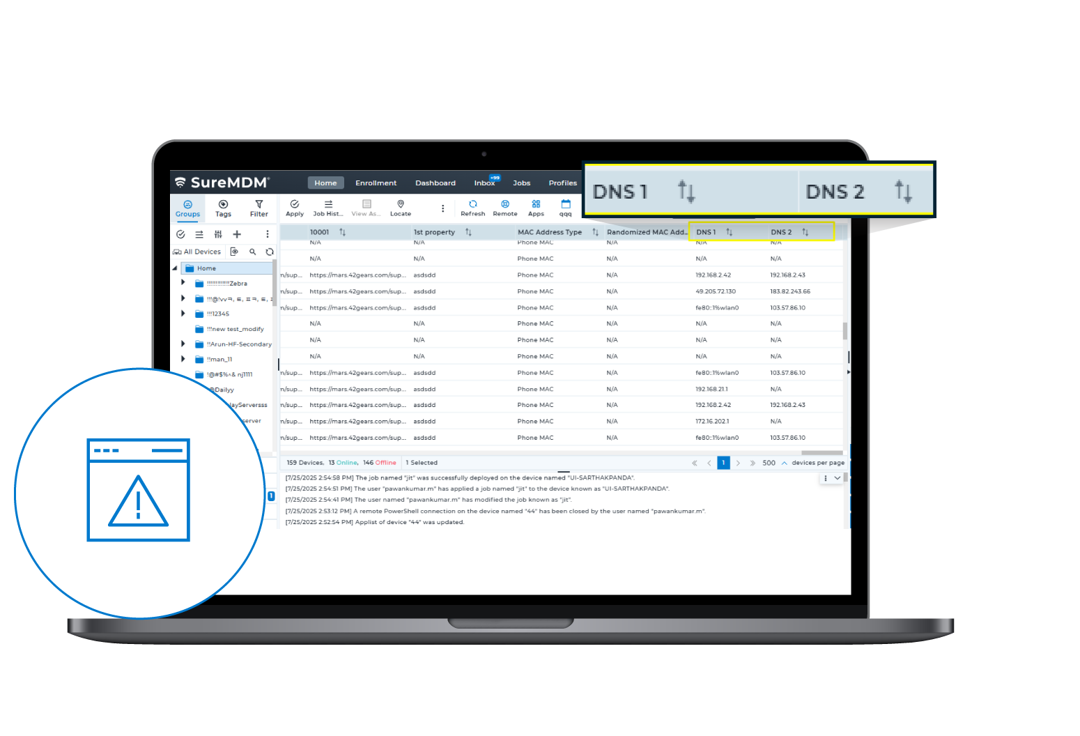 Fetch Device DNS Values