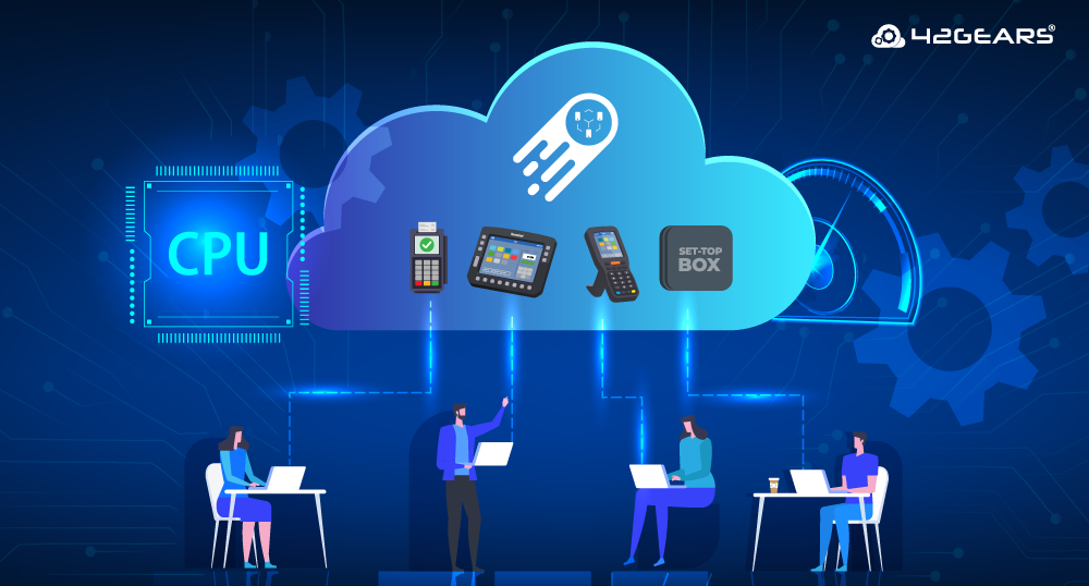 A system integrator using a laptop to remotely control and test various OEM and rugged devices through the AstroFarm private device farm platform.