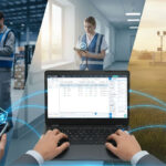 A Point Mobile rugged handheld device with the 42Gears SureMDM management interface.