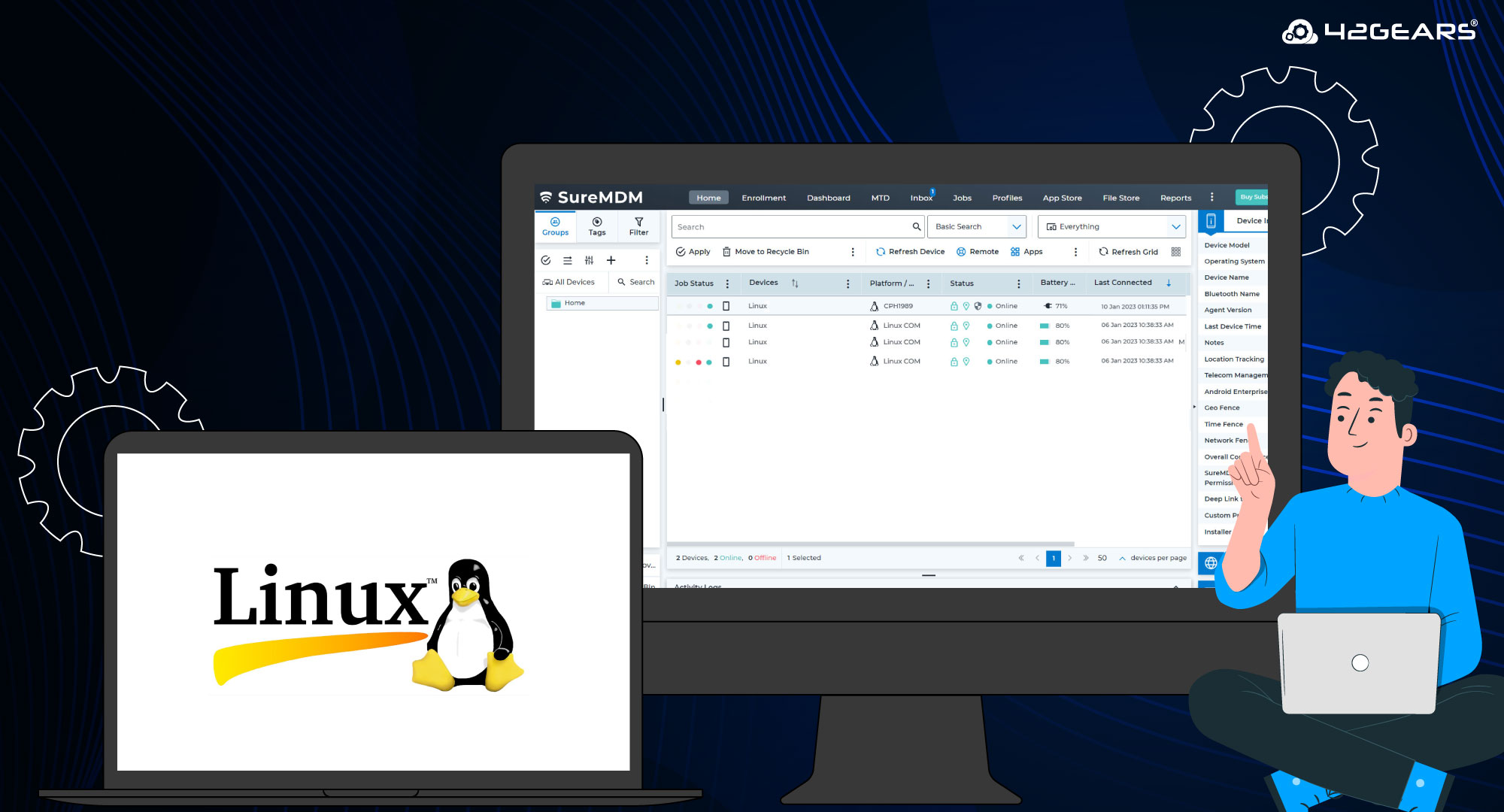 Centralized console for managing fragmented Linux endpoints in SureMDM.