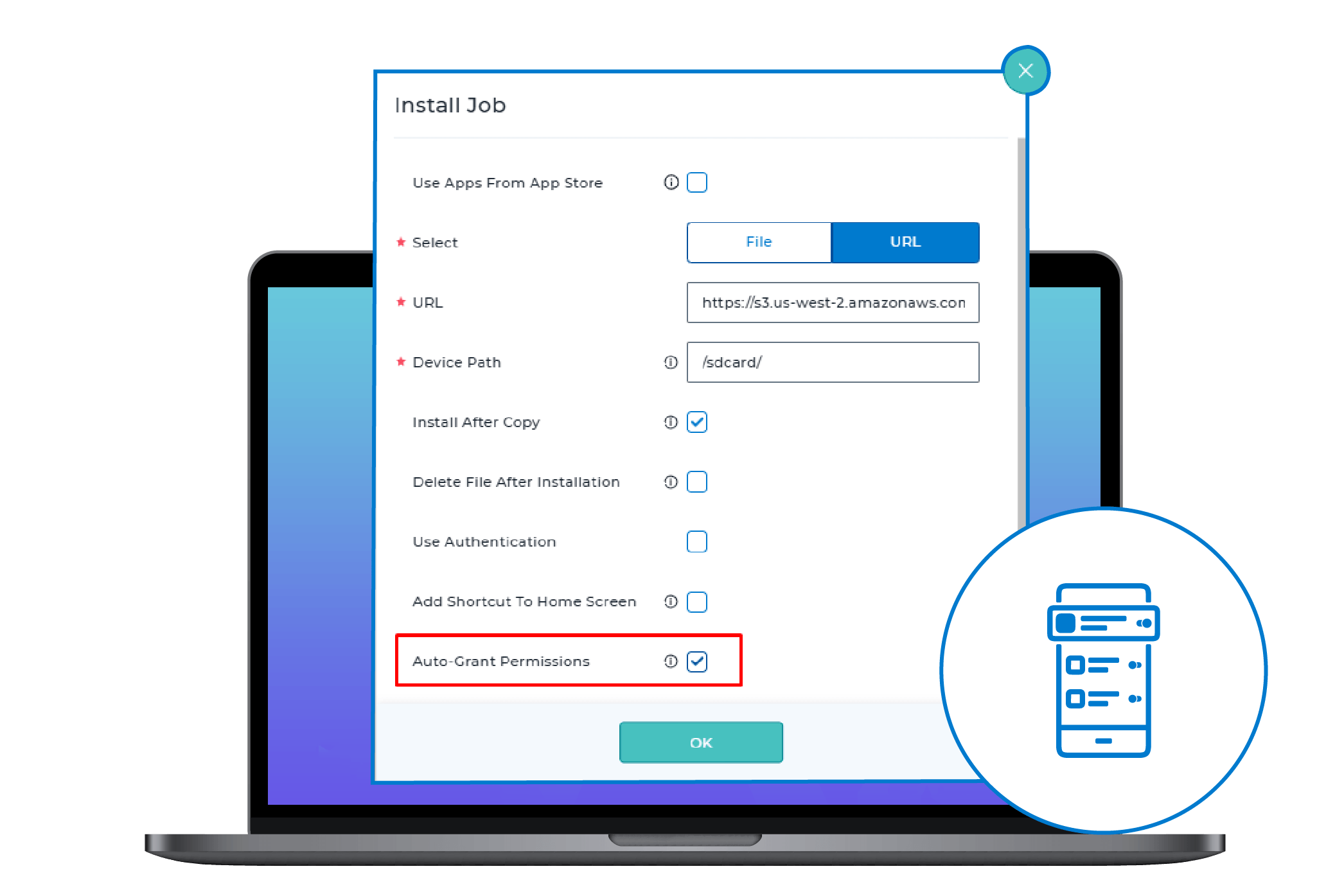 Auto-grant app permissions during installation